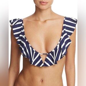 BNWT Milly - Stripe Ruffle Pinafore Bikini Top - Medium